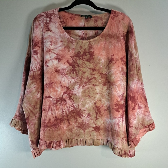 Tie-Dye Ruffle Hem Top - Picture 1 of 5